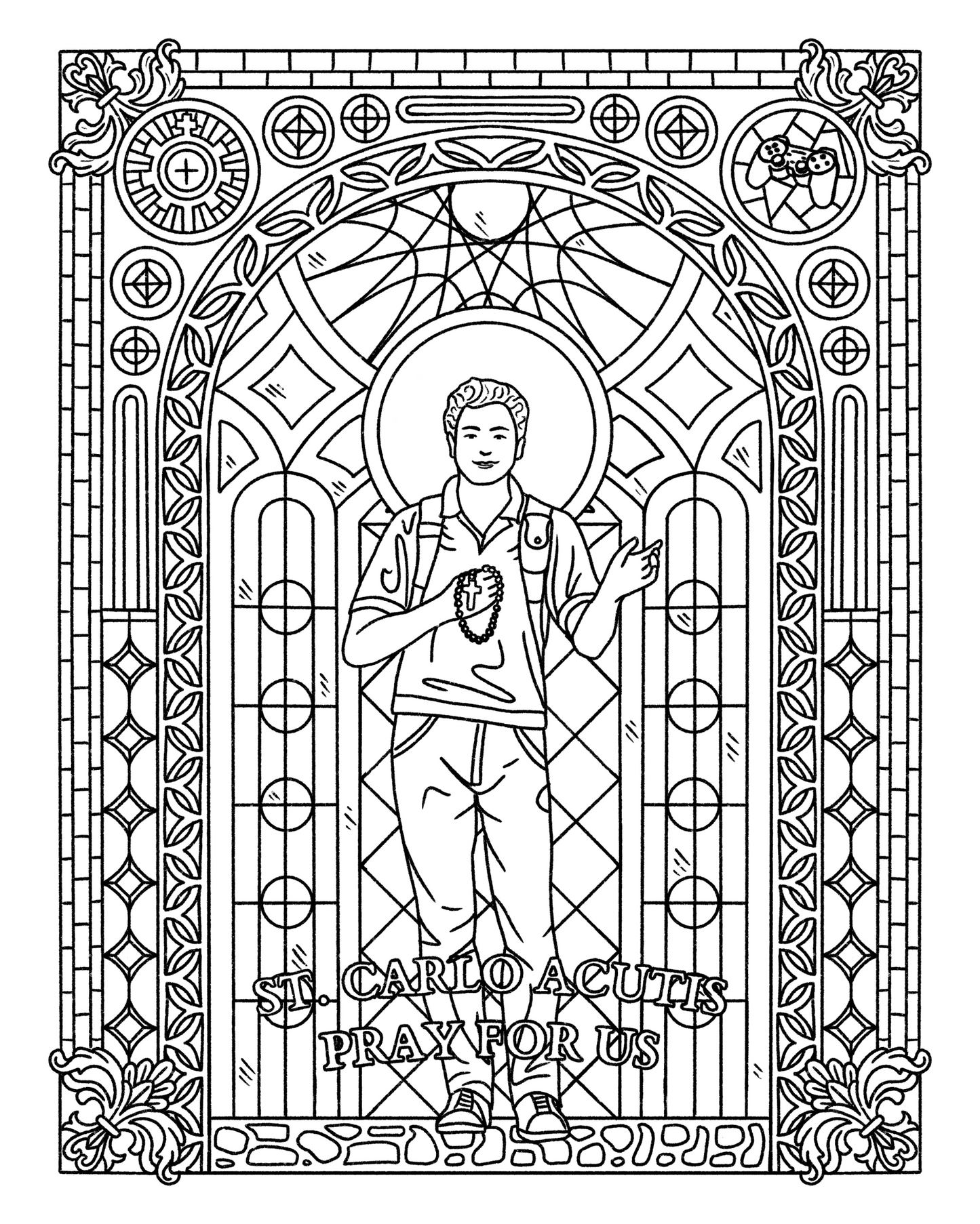 Bl. (St.) Carlo Acutis Coloring Page - Digital Download