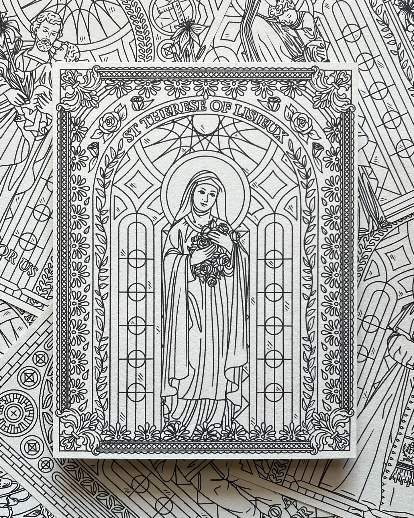 St. Therese of Lisieux Coloring Page - Digital Download