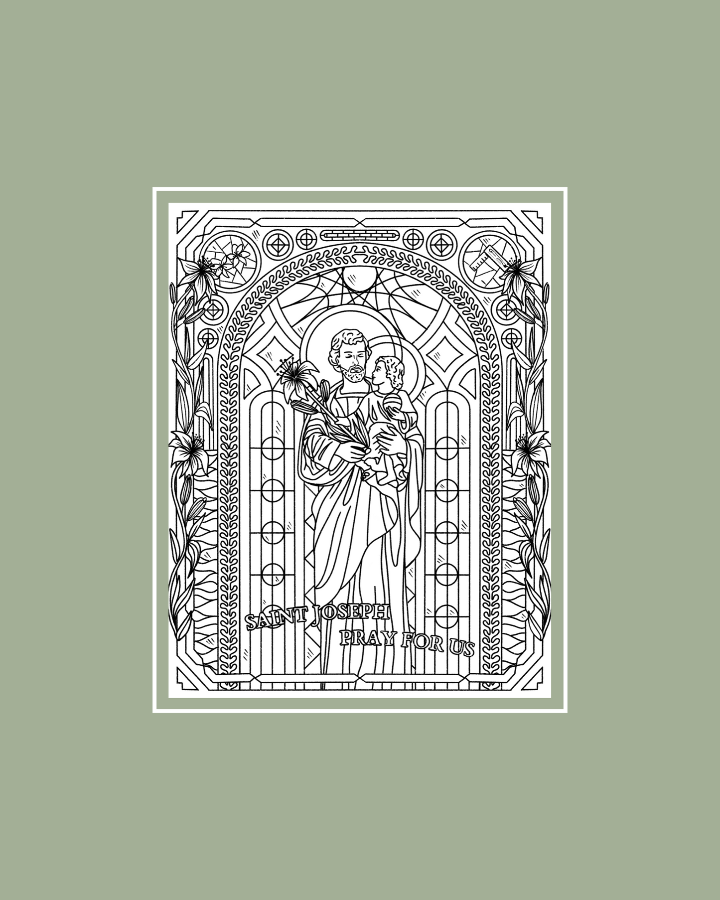 St. Joseph Coloring Page - Digital Download