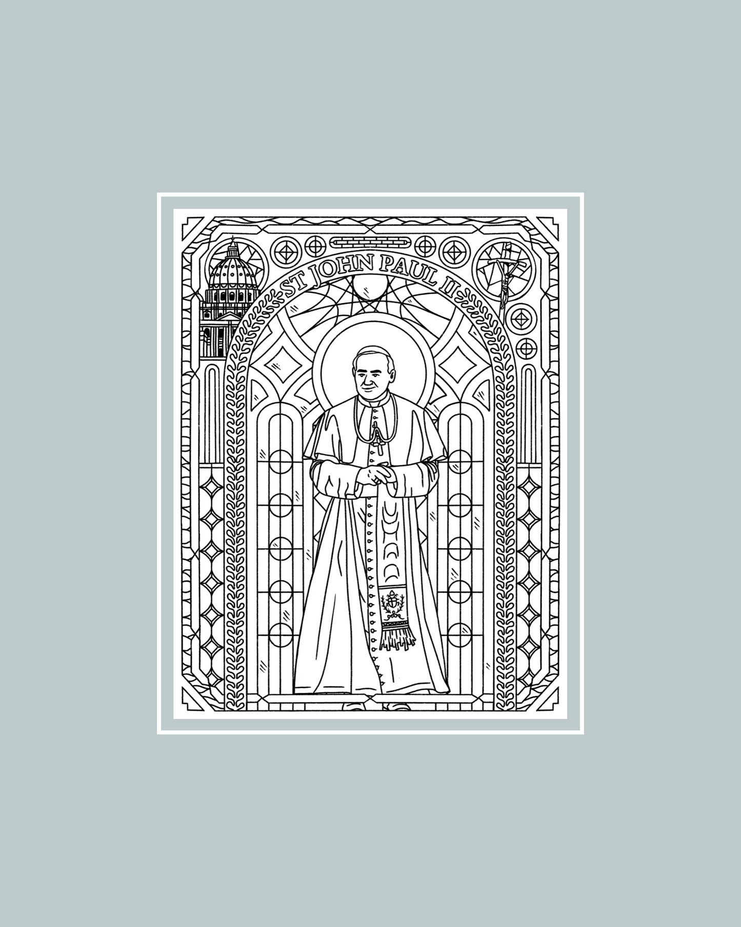 St. John Paul II Coloring Page - Digital Download
