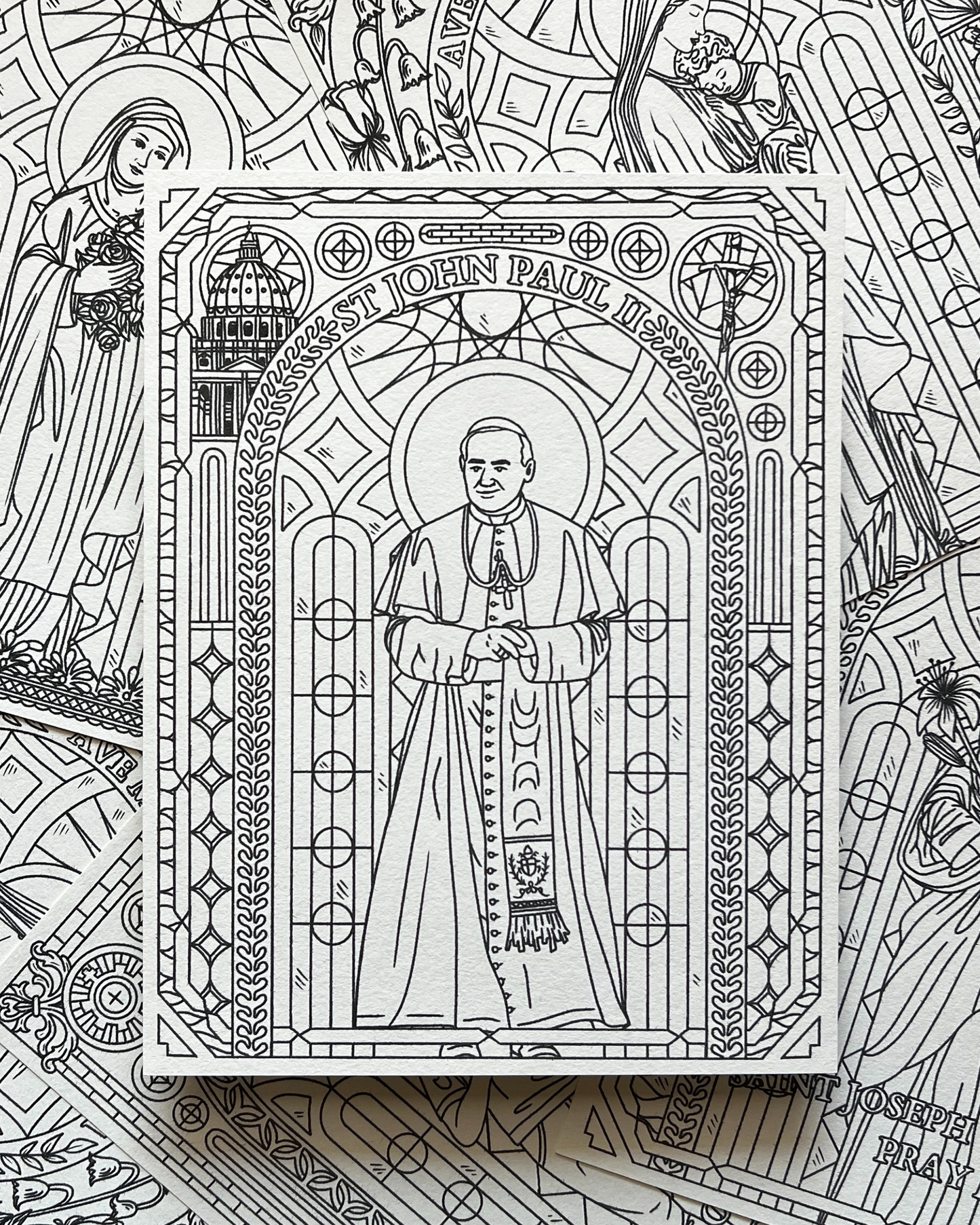 St. John Paul II Coloring Page - Digital Download