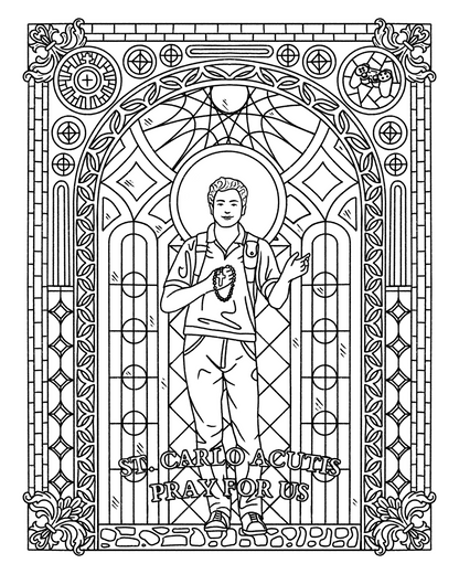 Bl. (St.) Carlo Acutis Coloring Page - Digital Download