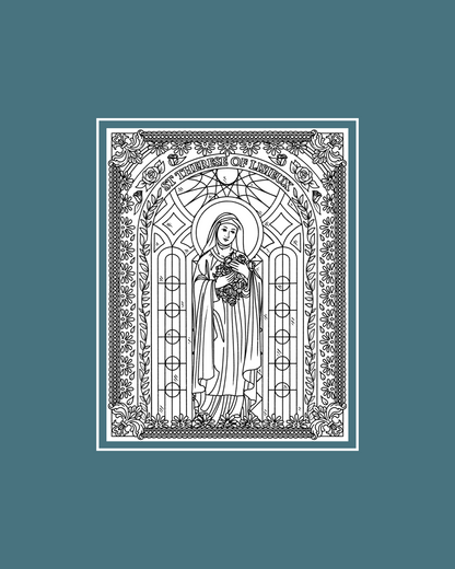 St. Therese of Lisieux Coloring Page - Digital Download