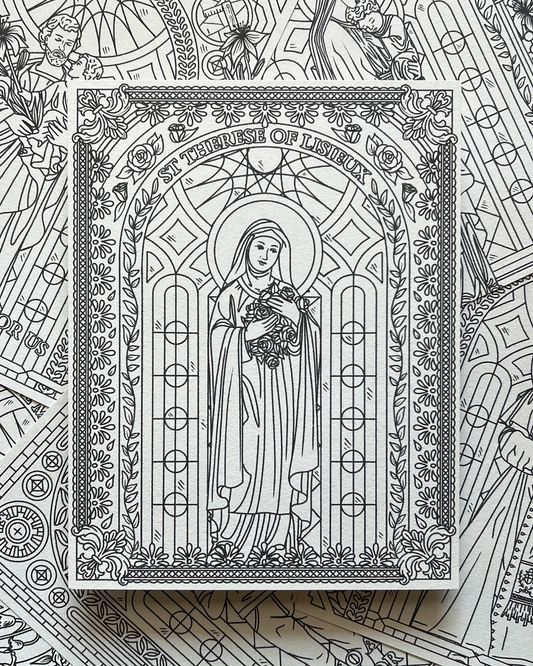 St. Therese of Lisieux Coloring Page - Digital Download