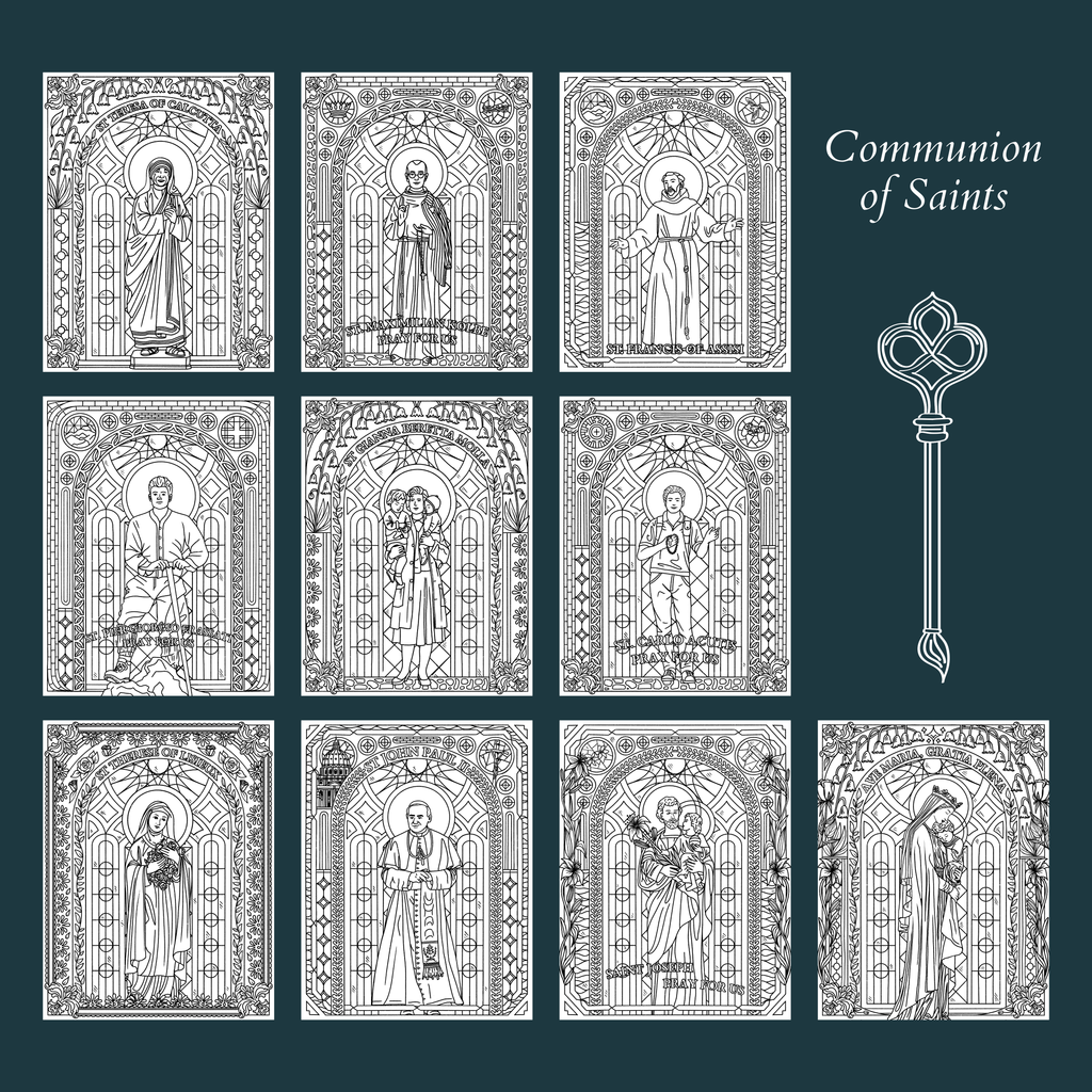 Communion Of Saints | 10 Catholic Coloring Pages DIGITAL DOWNLOAD