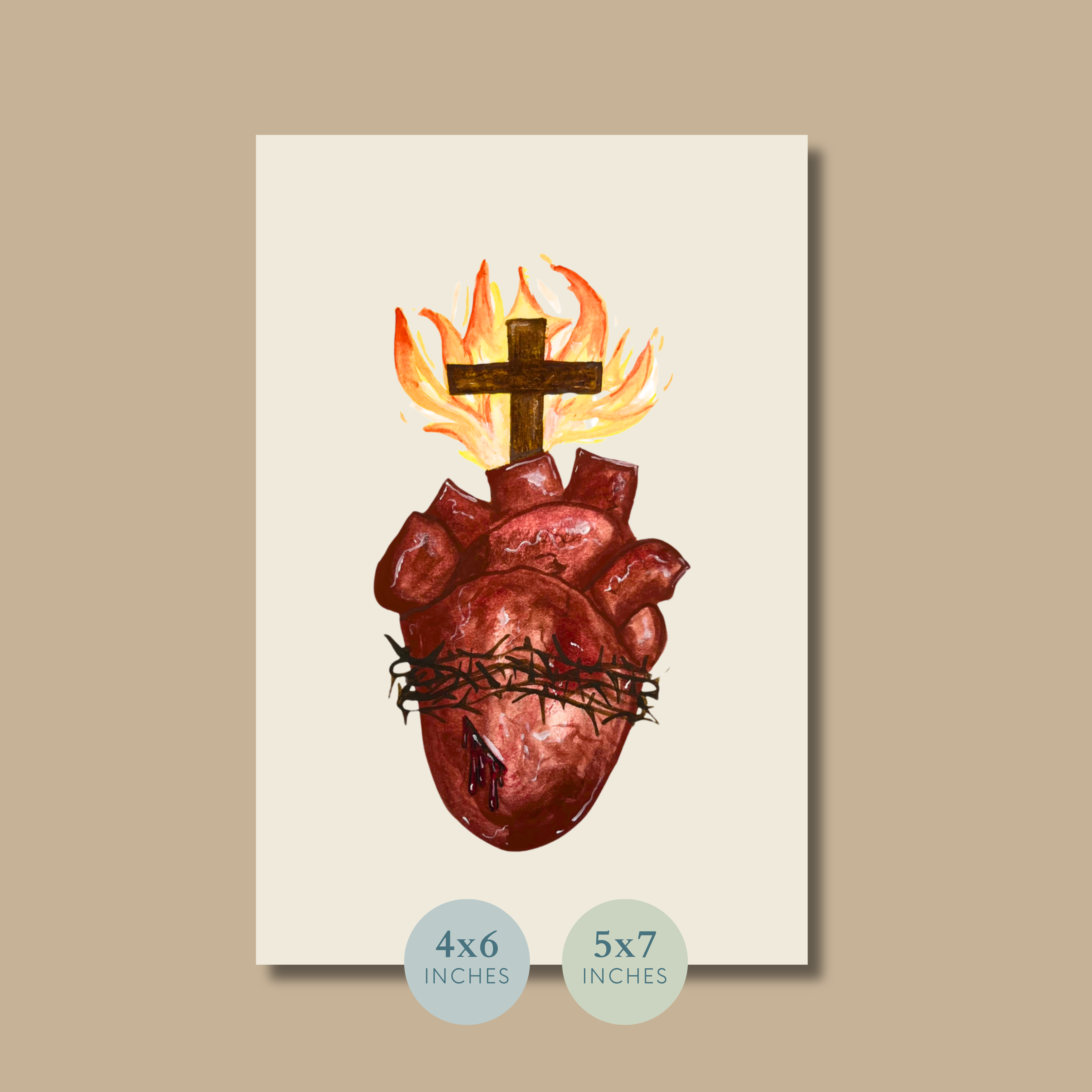 Anatomical Sacred Heart of Jesus Print