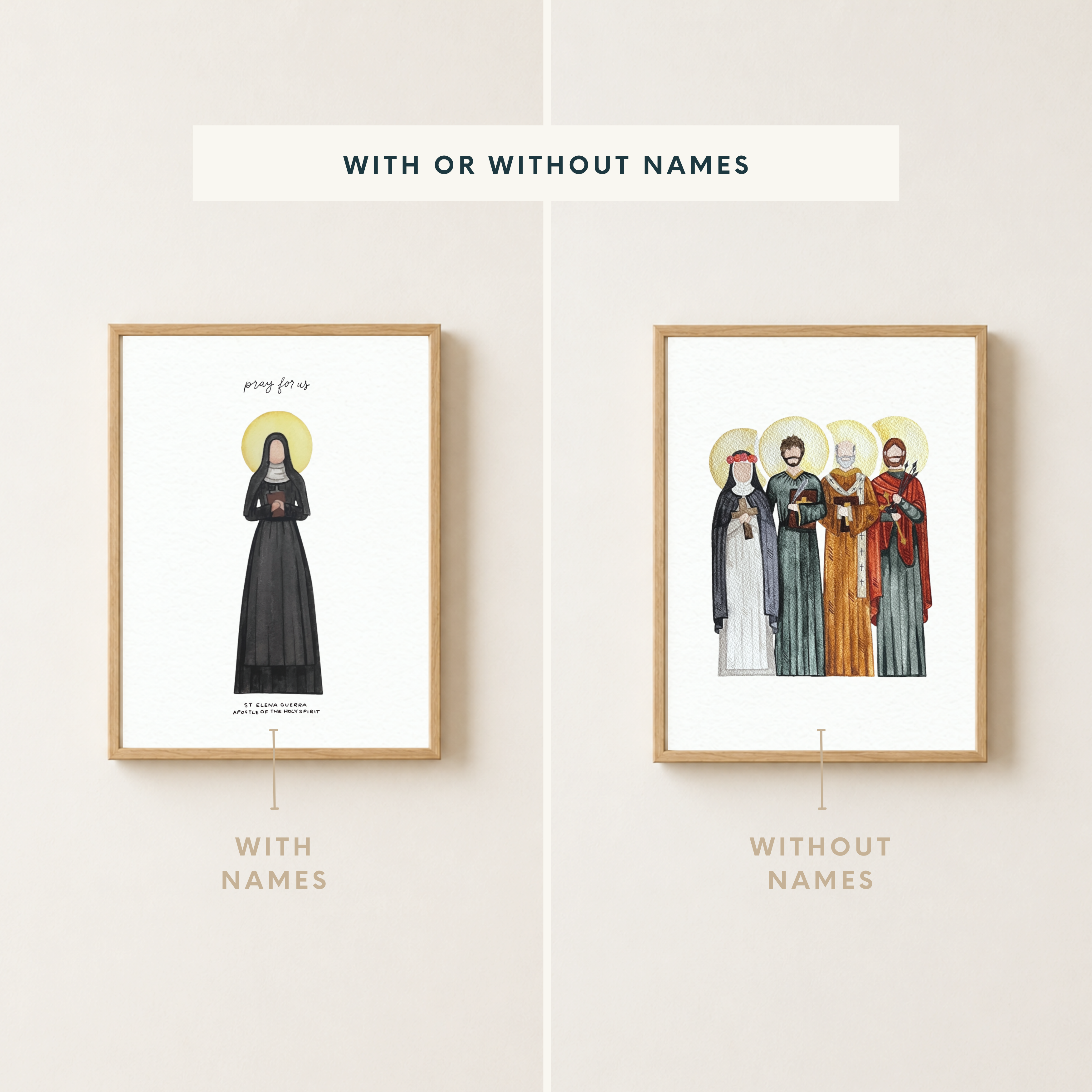 Custom Saint Painting | 1-4 Saints