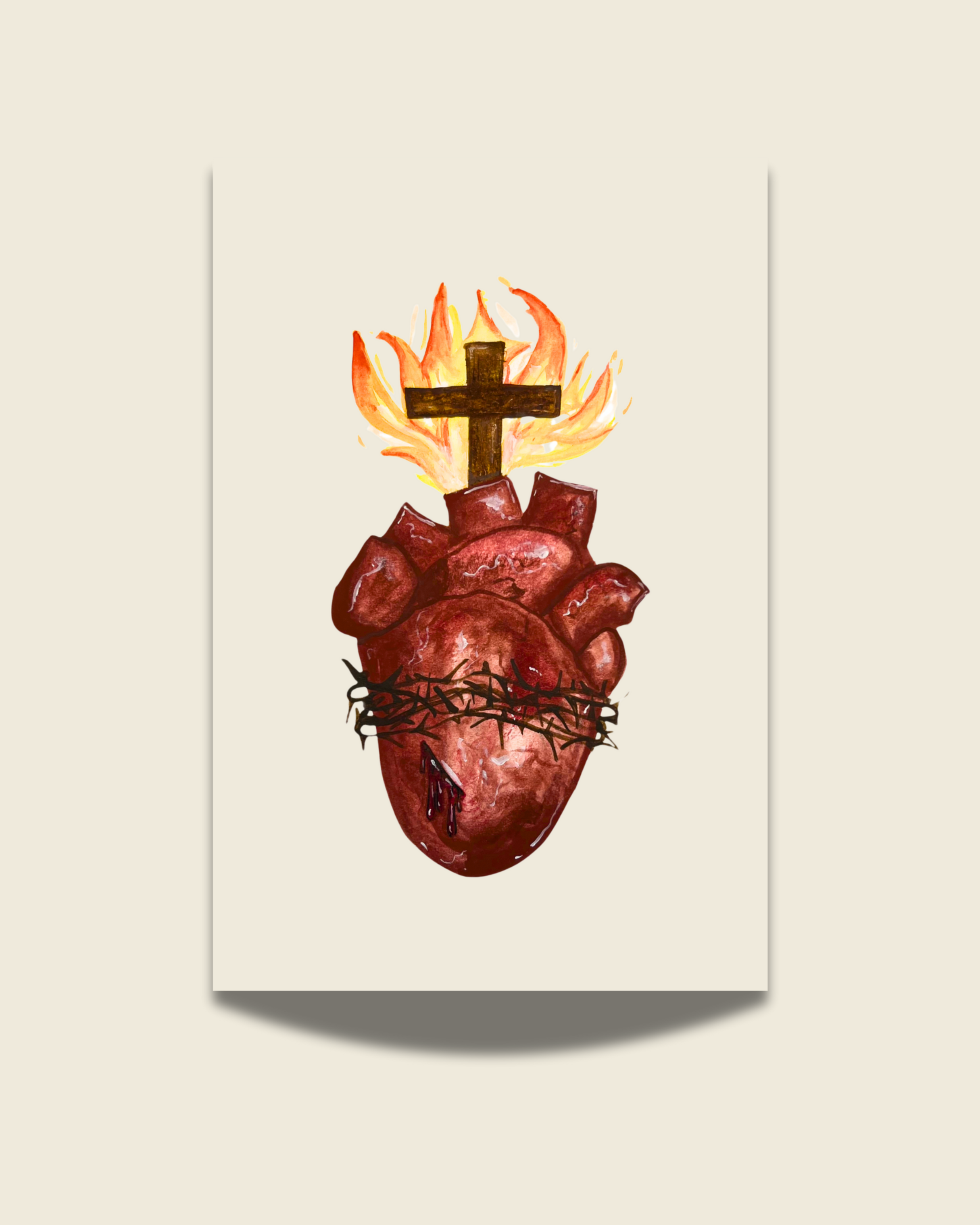 Anatomical Sacred Heart of Jesus Print