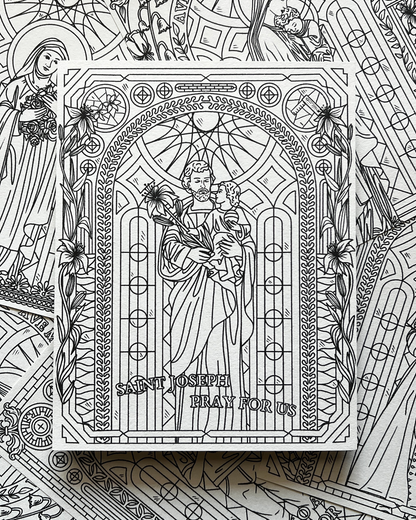 St. Joseph Coloring Page - Digital Download