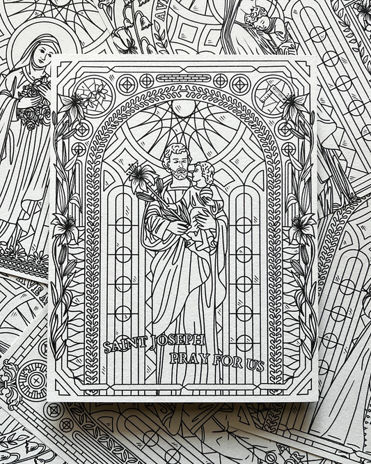 St. Joseph Coloring Page - Digital Download