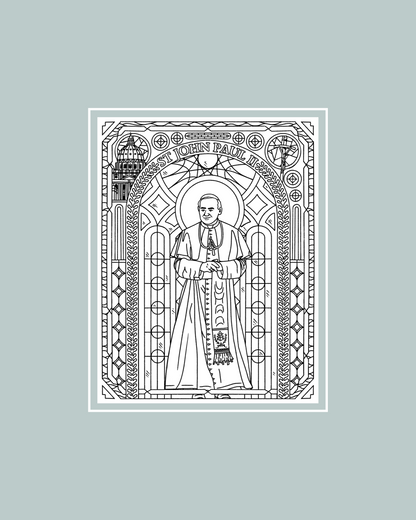 St. John Paul II Coloring Page - Digital Download