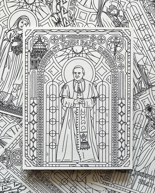 St. John Paul II Coloring Page - Digital Download