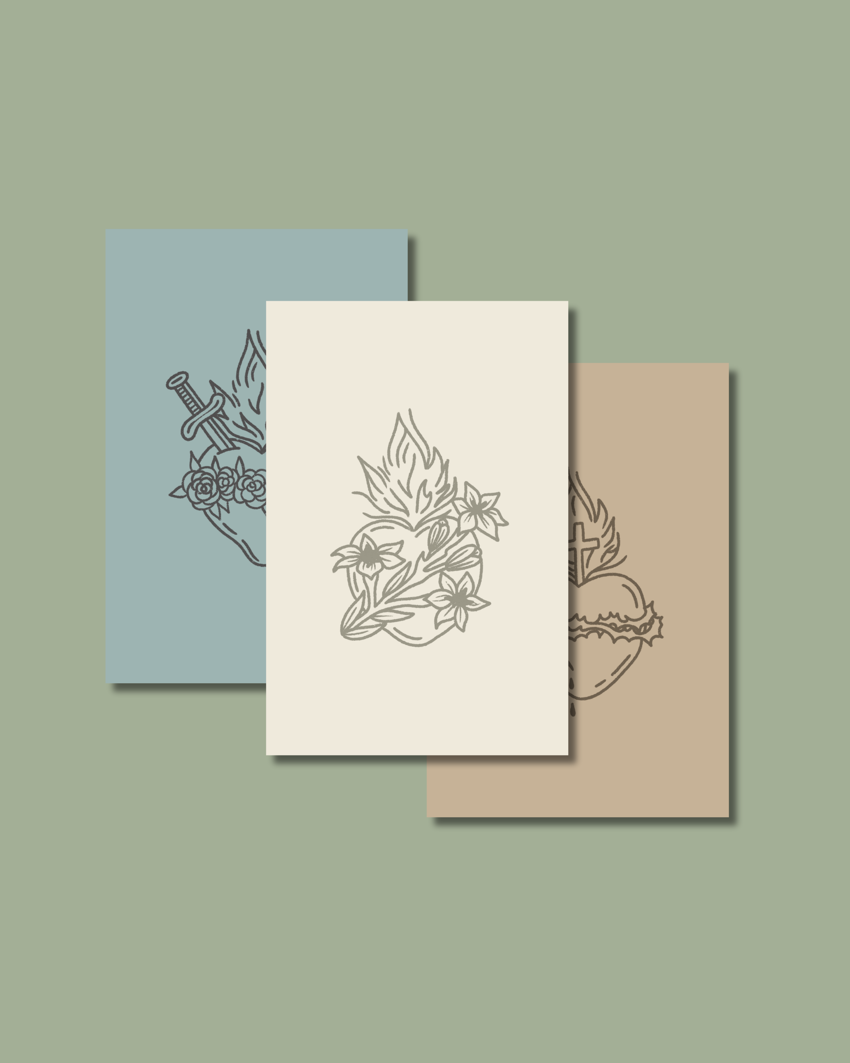 Hearts of the Holy Family Prints